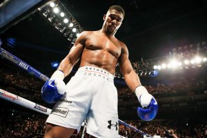 Anthony Joshua in the ring before the IBF Heavyweight World Championship title bout against Charles Martin at the 02 Arena, London. PRESS ASSOCIATION Photo. Picture date: Saturday April 9, 2016. Photo : Nick Potts / PA Images / Icon Sport