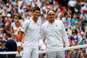 Roger Federer / Novak Djokovic - 12.07.2015 - Finale Wimbledon 2015 Photo : Xinhua / Photoshot / Icon Sport