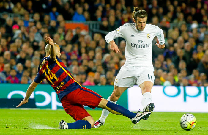 Gareth Bale during the Liga match between Barcelona and Real Madrid on 2nd April, 2016 Photo : Adelantado / Marca / Icon Sport