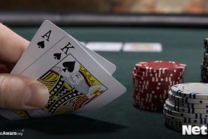 Blackjack cards and chips
