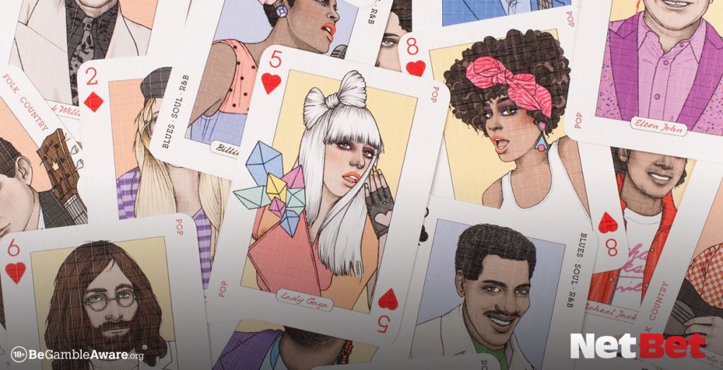 Playing cards with artists' faces